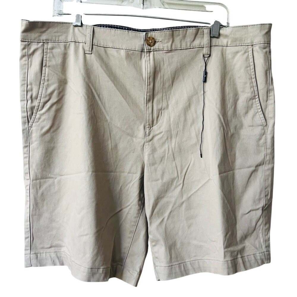 Flat Front Chino Golf Shorts Stretch Summer Business Casual Khaki Mens 40 New